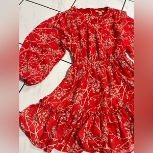 Flying Tomato Womens Size M Floral Print Chiffon Dress Balloon Long Sleeves